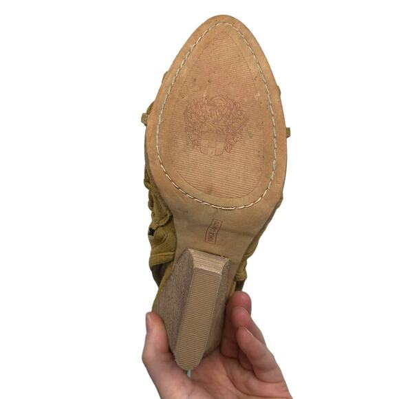 Vince Camuto Javy Tan Open Toe Suede Bootie 8.5 - Picture 8 of 10